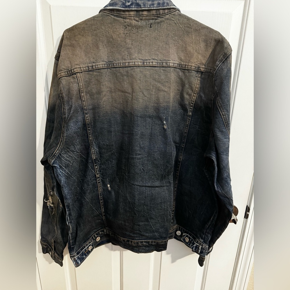 New Embellish Men's Kane Distressed Dirty Denim Jacket - Picture 11 of 14